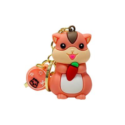 China Promotion gift best selling low price wholesale squirrel cute animal rubber key chains for sale