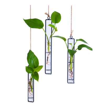 China Household Items Glass Planter Hanging Different Bud Flower Vase Terrarium 3 Pack Length Test Tube Container For Home Decorationmetal Wire Vases for sale