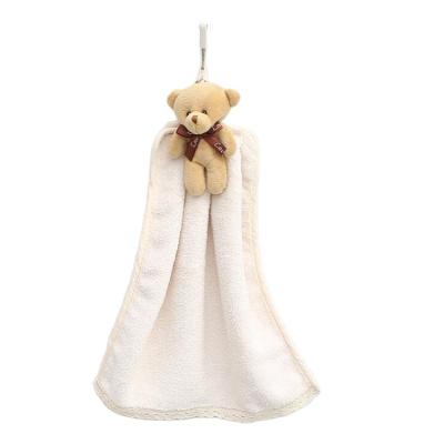 China Sustainable Cartoon Baby Bear Face Towel Is Soft And Strong Saliva Absorbent Baby Towel Organic Cotton for sale