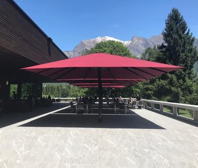 China 7*7M Quadratgarten-Parasol für den Außenhandel mit LED-Leuchten zu verkaufen