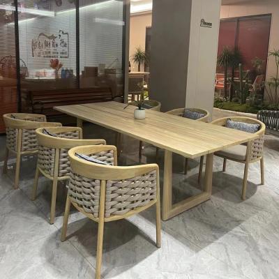 China Anti Corrosion Grade 3A Teak Rattan Effect Garden Furniture Sofa Set For Balcony for sale