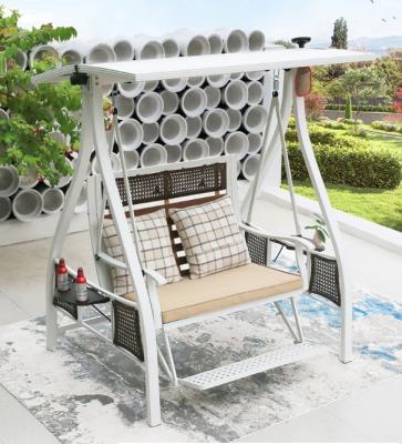 China Outdoor Freizeit Rattan Aluminiumrahmen 2 Personen Veranda Schaukel mit Baldachin zu verkaufen