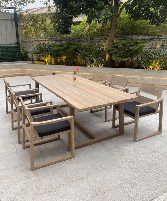 China OEM Nordic Simple Outdoor Teak Wood Dining Table And Chairs for sale