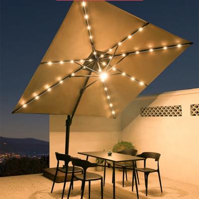 China Double Canopy Beach Umbrella With LED Light for sale