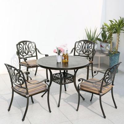 China OEM Cast Aluminium Leisure Dining Table And Chairs Set For Outdoor Garden for sale