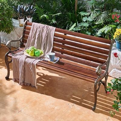 China 1.5m Cast Aluminum Outdoor Park Carbon Fiber Wood Bench for sale