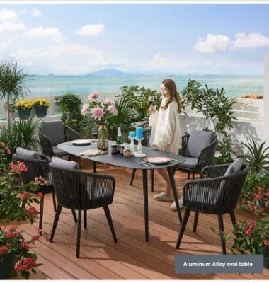 China Cuadro de aluminio para el jardín, tabla y silla para muebles de comedor al aire libre en venta