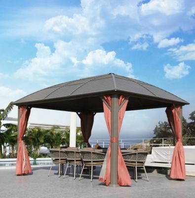 China Aluminium frame zomerhuizen Luxe buiten Gazebo tent met hardtop single top 3x4m Te koop