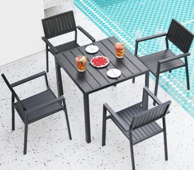 China Tea Break / Coffee Time / Eating Plastic Wood Outdoor Dining Sets for sale