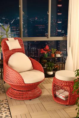 China Hoge rebound spons kussen Patio Rattan roterende wicker stoel voor het vermaken Te koop