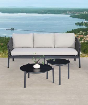 China Moderno ambiente PE Rattan Patio Jardín Sofá de aluminio y juego de mesa para el ocio en venta