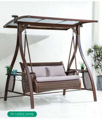 China 2 Sitz Swingstuhl mit PE Rattan Sitz und Aluminiumrahmen zu verkaufen