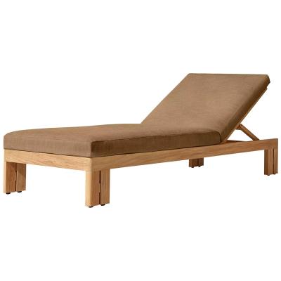 China Outdoor Garden Sun Lounger Teak Wood Modern Style Hotel Pool  Lounge Chair and Bed for sale