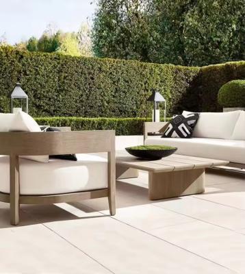 China Simple Nordic Outdoor Teak Mobiliário de alumínio Sofá de jardim Cadeiras Anti-corrosião Anti-quebra à venda