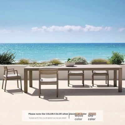 China Nordic Modern Round And Rectangle Teak Table Outdoor Dining Table And Chair For 10 Person for sale