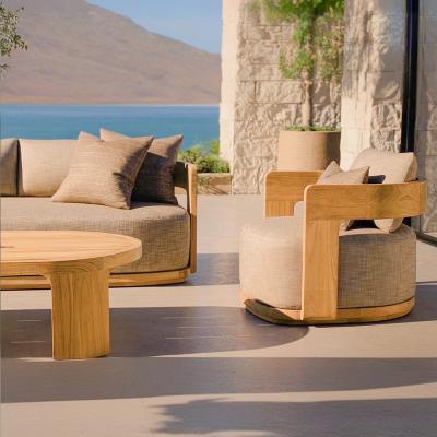 China High End Nordic Garden Rust-proof Teak Sofa Set For Outdoor Villa Resort Furniture for sale