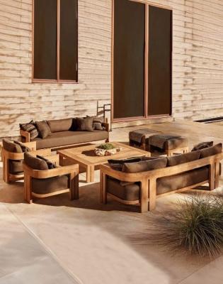 中国 Nordic Morden Teak Wood Garden Sofa And Table Leisure Chair  Set Outdoor Furniture 販売のため