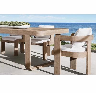 China Waterproof Teak Outdoor Dining Table And Chairs Patio Garden Soild Wood Set for sale