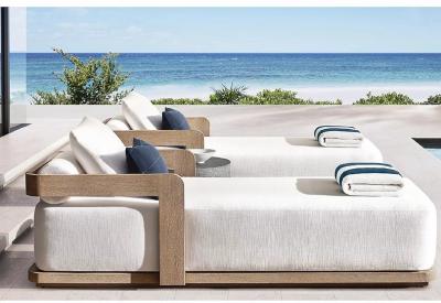 Κίνα Outdoor Garden Sun Lounger Teak Wood Modern Style Hotel Pool  Lounge Chair And Bed προς πώληση