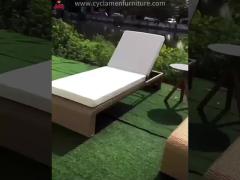 Modern Outdoor Garden Pool Lazy Patio Leisure Chair PE Rattan Twisted Vine Lounge Bed For Sleeping