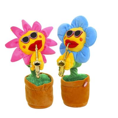 China Promotional Hot Sale Sing and Dance Colorful Sunflower Plush Toy, or Customized 100% PP Stuffing, or Customized Shinehope, or OEM all types for sale