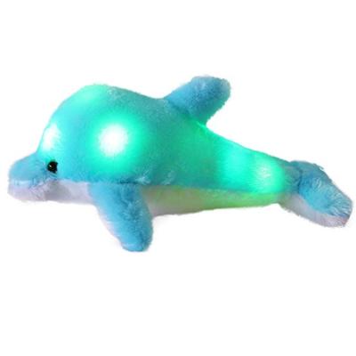 China Gift LED Dolphin Plush Night Light Colorful Glowing Soft Dolphin Plush Toys for sale