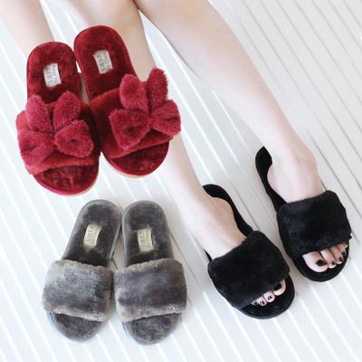 China Latest New Designs Girls Plush Promotional Slippers for sale