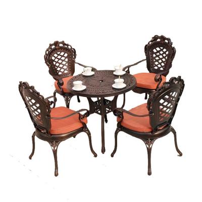 China Wholesale Modern Garden Table Frame Metal Cast Aluminum Furniture Outdoor Dining Table Set for sale