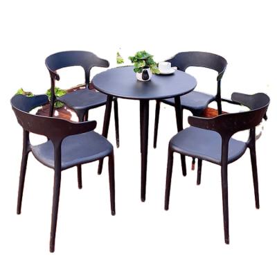 China modern simplicity outdoor courtyard table and chair balcony table and outdoor plastic chair garden furniture for sale