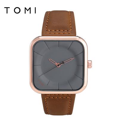 China TOMI T093 Full Calendar Fashion Square Watches Men Sports Watches Creative Quartz Wristwatches Leather Band Male Hub Watch Reloj Hombre for sale