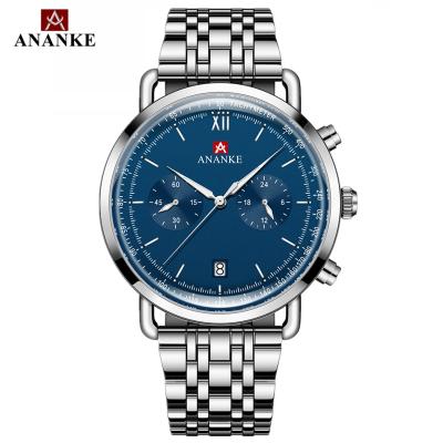 China ANANKE Day/Date Men Quartz Watches Waterproof Stainless Steel Strap Calendar Business Wristwatch AN40 Automatic Male Watch Relogio Masculin for sale