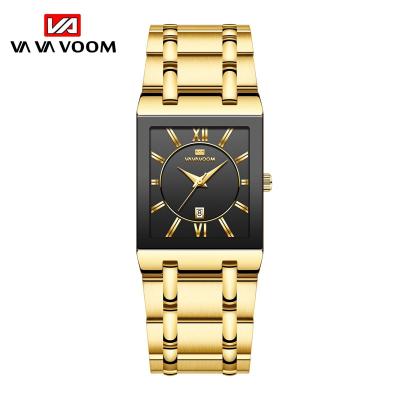 China VAVAVOOM Relogio Masculino Day/Date Gold Watch Men Adjust Mens Watches Top Brand Quartz Stainless Steel Luxury Gold Wristwatch for sale