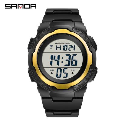 China SANDA 2012 non-specific fashion and new luxury men's army sport LED analog-digital military waterproof wristwatch for sale