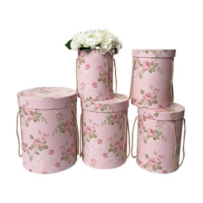 China Other Cylinder 5boxes/set Luxury Round Paper Box For Flower Wholesale for sale