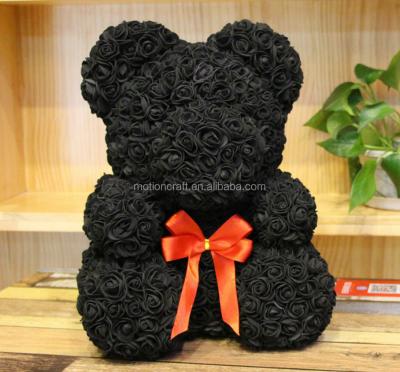 China Wholesale 40cm teddy bear rose plain pink bear for valentine's day small MOQ with PVC gift box M039A for sale