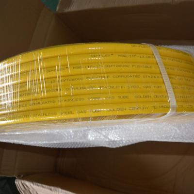 China Yellow Flexible Gas 1/2 SUS316L Stainless Steel Natural Gas Hose / Pipeline for sale