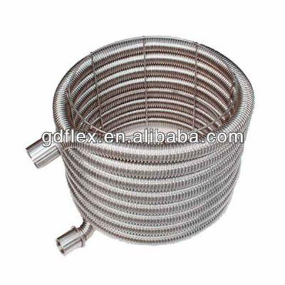 China Water tank heat exchanger dn25 SUS316L flexible corrugated stainless steel coil tube water tank heat exchanger for sale