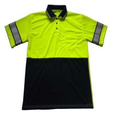 China Cheap High Visibility Water Proof Short Sleeve Yellow Safety Polo Shirt for sale