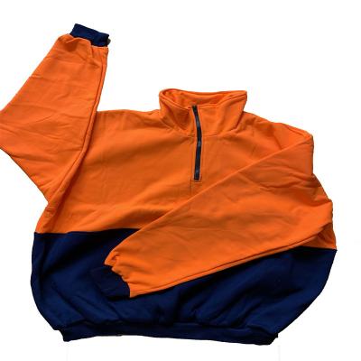 China hi viz 100%polyester reflector safety orange reflect pullover fleece jacket for sale