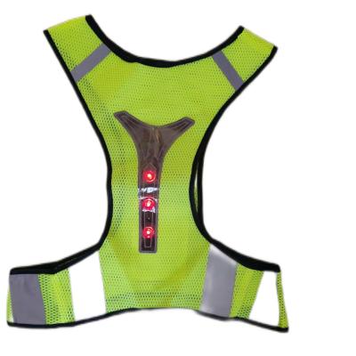 China LED FLASH 100%polyester mesh led safety vest adult running vestled light safety vest for sale