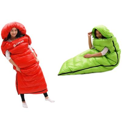 China 400T 20D Envelope Type Nylon 90% Duck Down Camping Sleeping Bag for sale