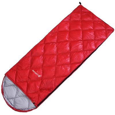 China Envelope Waterproof Camping Type Expanding 95% Goose Down Mummy Sleeping Bag For Cold Weather for sale