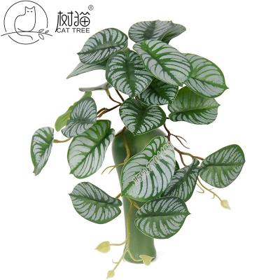 China Rustic Natural Touch Leaf Green Plastic Artificial Ficus Flowers Hanging Plants For Patio Decoration for sale