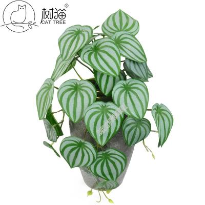 China 30 Leaves Newest Style Rustic Fake Plant Wall Leaf Artificial Watermelon Hanging Plant For Home Decoration for sale