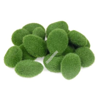 China Wholesale Artificial Extra Fine Fake Moss Stone Plant Grass Floral Material Ball For Garden Decoration for sale