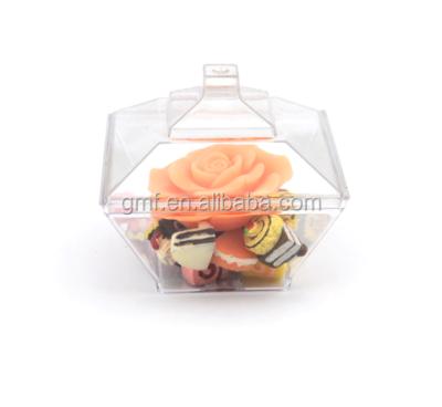 China Disposable 83ml Disposable Square PS Plastic Candy Cup With Lid For Party for sale