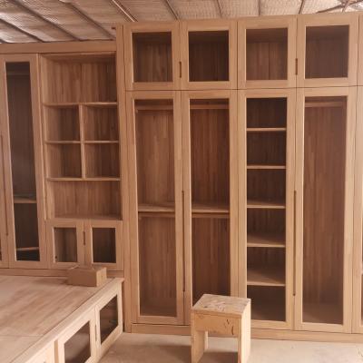 China Adjustable (Other) Bespoke White Oak Wardrobe Luxury Wooden Wardrobe for sale