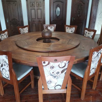 China New Design Home Furniture Classic Solid Wood Home Furniture Spinning Dinner Round Rotating Dining Table for sale