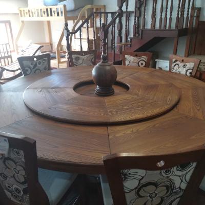 China 2021 New Design Home Furniture Classic Solid Wood Round Home Furniture Spinning Dining Table for sale