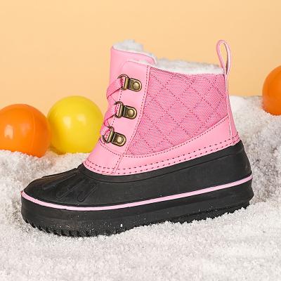 China Fashion Trend High Quality OEM Girls Winter Boots Keep Warm Fur Lining Cashmere Snow Boots Customized Kids Shoes for sale